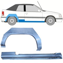Réparation bas de caisse + passage de roue arrière pour Opel Kadett E Astra 1984-1993 / Droite / CABRIO / Ensemble 12583