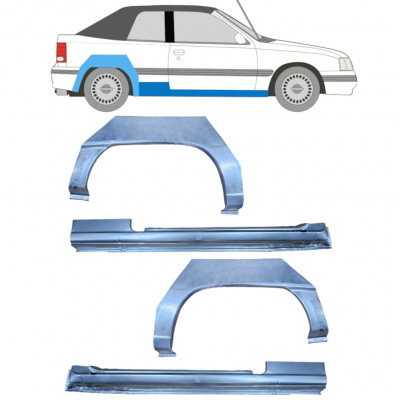 OPEL KADETT E 1987-1993 CABRIO PASSAGE DE ROUE ARRIÈRE + SEUIL / SET / DROIT + GAUCHE