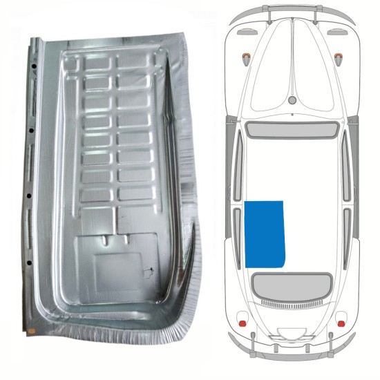 Panneau de réparation du plancher arrière pour Volkswagen Kaefer 1949- / Gauche 9143