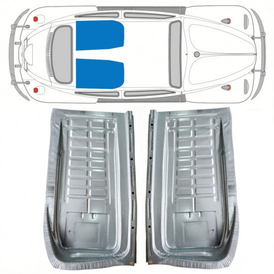 Panneau de réparation du plancher arrière pour Volkswagen Kaefer 1949-1972 / Gauche+Droit / Ensemble 10349