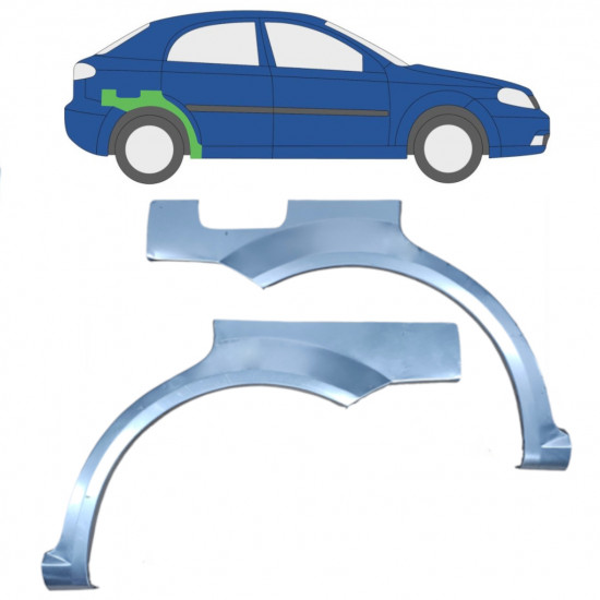 Panneau de réparation arc d'aile arrière pour Chevrolet Lacetti 2003-2009 / Gauche+Droit / Ensemble 9808