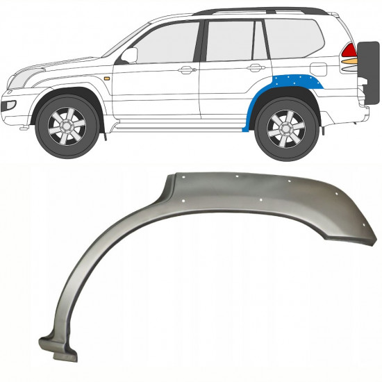 Panneau de réparation arc d'aile arrière des trous pour Toyota Land Cruiser 2003-2010 / Gauche 10213