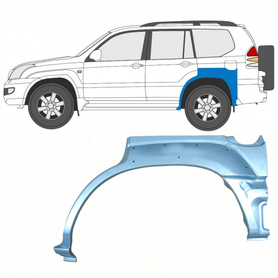 TOYOTA LAND CRUISER 2003-2010 5 PORTE ARCHE ARRIÈRE PANNEAU DE RÉPARATION  / GAUCHE