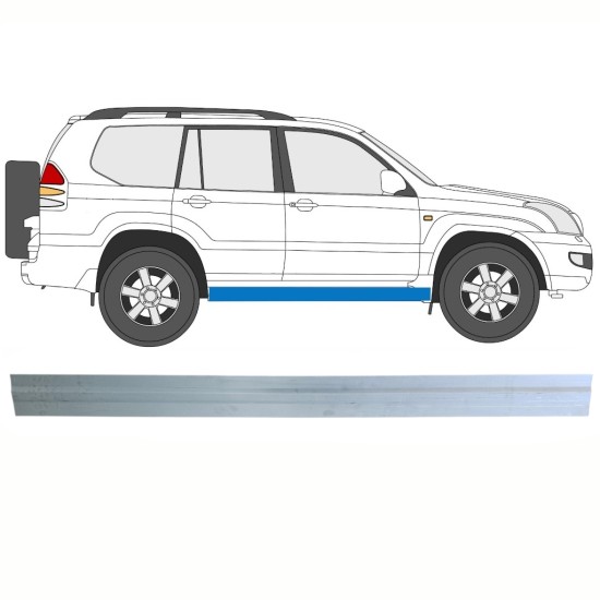 Réparation bas de caisse intérieur pour Toyota Land Cruiser J120 2003-2010 / Gauche = Droite (symétrique) 16130