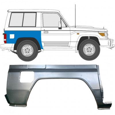 Panneau de réparation arc d'aile arrière pour Toyota Land Cruiser 1984-1993 / Droite 7056