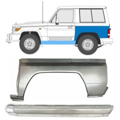 Panneau de réparation du seuil + arc d'aile arrière pour Toyota Land Cruiser J70 1984- / Gauche / Ensemble 11479