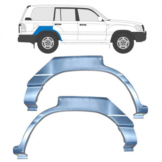 Panneau de réparation arc d'aile arrière pour Toyota Land Cruiser 1998-2007 / Gauche+Droit / Ensemble 9596