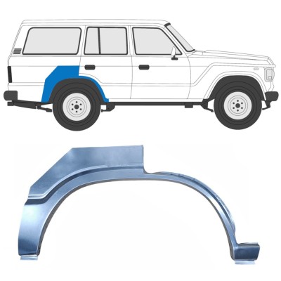 Panneau de réparation arc d'aile arrière pour Toyota Land Cruiser J60 1980-1990 / Droite 7060
