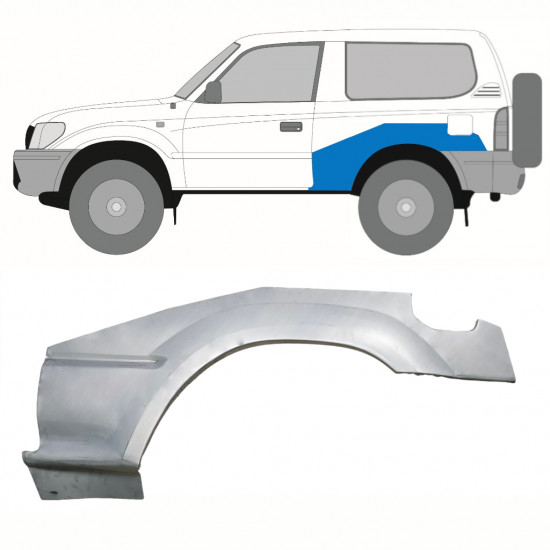 Panneau de réparation arc d'aile arrière pour Toyota Land Cruiser 1996-2002 / Gauche 10122