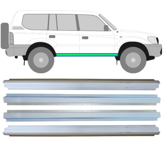 Réparation bas de caisse intérieur + extérieur pour Toyota Land Cruiser J90 1996-2002 / Gauche+Droit / Ensemble 14854