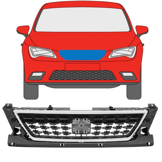 Grille de calandre pour Seat Leon 2012-2020 / Ensemble 11477