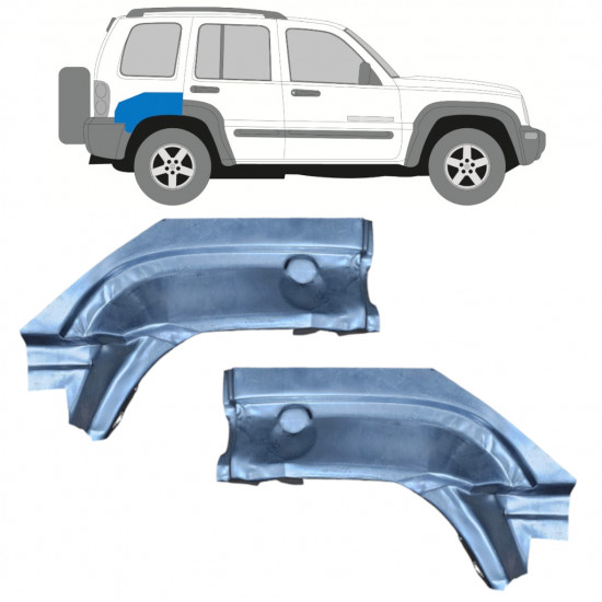 Panneau de réparation arc d'aile arrière pour Jeep Liberty 2001-2008 / Gauche+Droit / Ensemble 9914