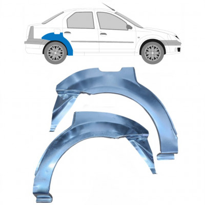 Panneau de réparation arc d'aile arrière pour Dacia Logan 2004-2009 / Gauche+Droit / Ensemble 9632