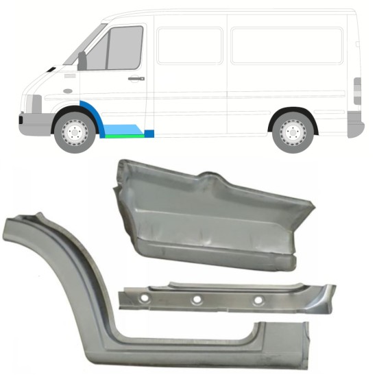 Réparation bas de caisse + aile + seuil de marche avant pour Volkswagen LT 1996-2005 / Gauche 16574