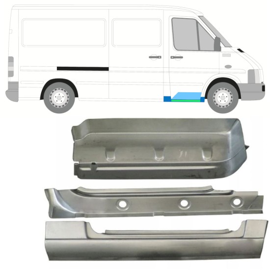 Réparation bas de caisse + aile + seuil de marche avant pour Volkswagen LT 1996-2005 / Droite 16571