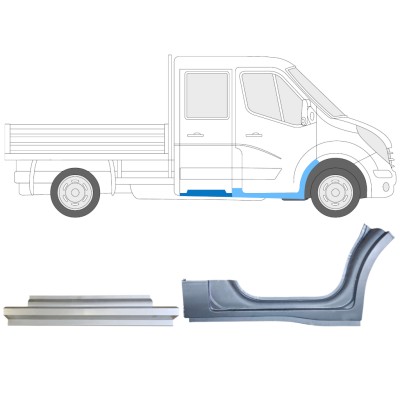 Ensemble de panneaux de réparation pour Renault Master 2010- / Droite / Double cabine / 14913