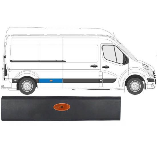Moulure latérale avec lampe pour Renault Master 2010- / Droite / Ensemble 10548