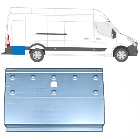 Panneau de réparation arc d'aile arrière pour Nissan NV400 2010- / Gauche = Droite (symétrique) 17301