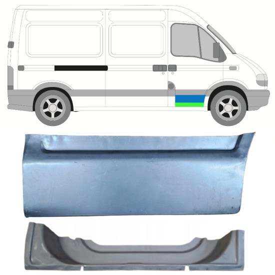 Panneau de réparation de porte avant intérieur + extérieur pour Opel Movano 1998-2010 / Droite 16878