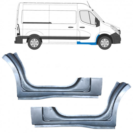 Réparation bas de caisse de porte avant pour Renault Master 2010- / Gauche+Droit / Ensemble 10048