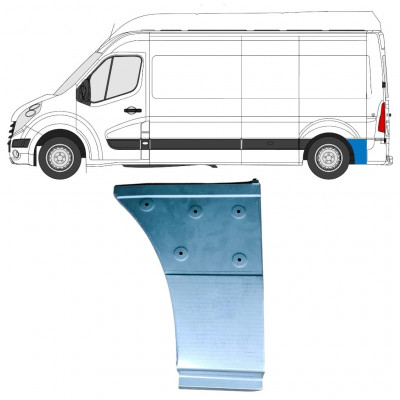 Panneau de réparation arc d'aile arrière, partie inférieure derrière la roue pour Renault Master 2010- / Gauche 12853