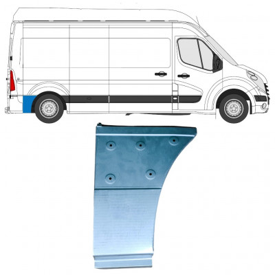 Panneau de réparation arc d'aile arrière, partie inférieure derrière la roue pour Renault Master 2010- / Droite 12852