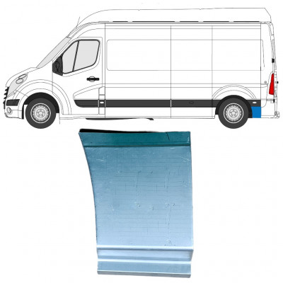 Panneau de réparation arc d'aile arrière, partie inférieure derrière la roue pour Renault Master 2010- / Gauche 12851