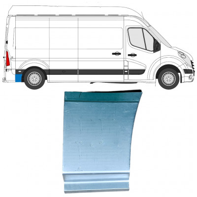 Panneau de réparation arc d'aile arrière, partie inférieure derrière la roue pour Renault Master 2010- / Droite 12850