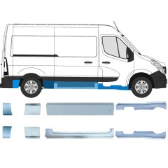 Ensemble de panneaux de réparation pour Renault Master 2010- / Gauche+Droit / 14926
