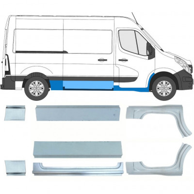 RENAULT MASTER 2010- EMPATTEMENT COURT PANNEAU DE RÉPARATION / SET / DROIT + GAUCHE