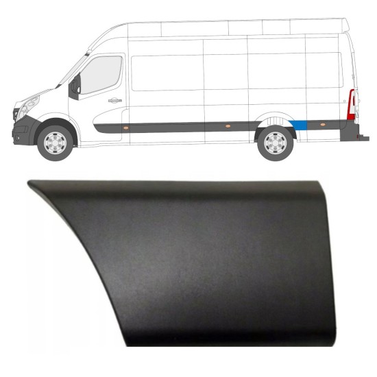 Moulure de derrière roue arrière pour Opel Movano 2010-2021 / Gauche 16664