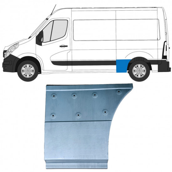 Panneau de réparation partie avant de l'aile arrière pour Renault Master 2010- / Gauche 12845