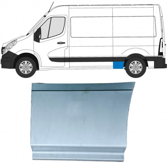 Panneau de réparation partie avant de l'aile arrière pour Renault Master 2010- / Gauche 12843