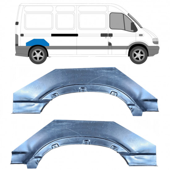 Panneau de réparation arc d'aile arrière pour Opel Movano / R Master 1998- / Gauche+Droit / Ensemble 9612