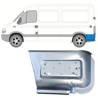 Panneau de réparation arc d'aile arrière, partie inférieure derrière la roue pour Renault Master 1998-2010 / Gauche 14878