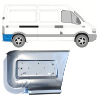 Panneau de réparation arc d'aile arrière, partie inférieure derrière la roue pour Renault Master 1998-2010 / Droite 14877