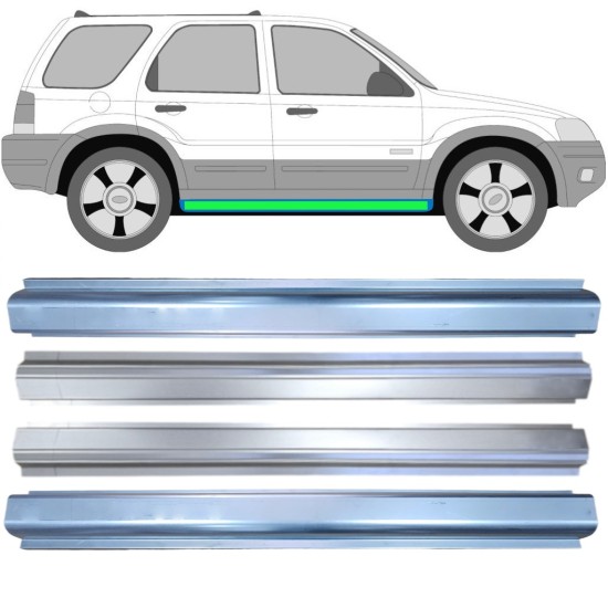 Réparation bas de caisse + réparation bas de caisse intérieur pour Ford Maverick 2001-2008 / Gauche+Droit / Ensemble 14856