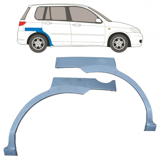 Panneau de réparation arc d'aile arrière pour Mazda 2 2003-2007 / Gauche+Droit / Ensemble 10397