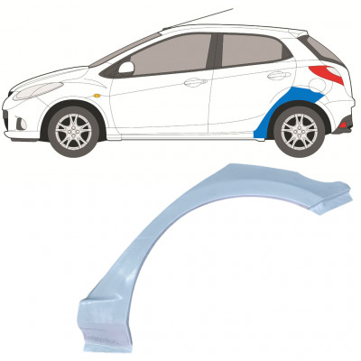 Panneau de réparation arc d'aile arrière pour Mazda 2 2007-2014 / Gauche 12640