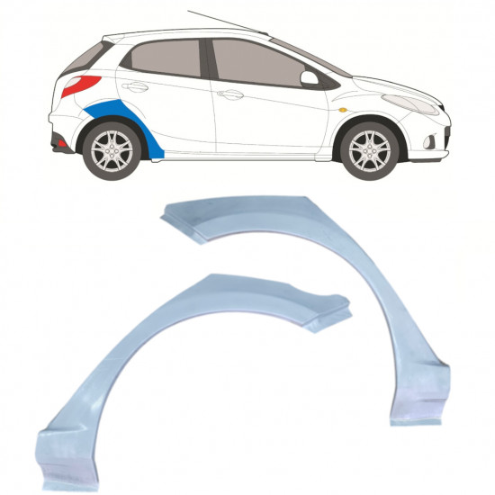 Panneau de réparation arc d'aile arrière pour Mazda 2 2007-2014 / Ensemble 12641