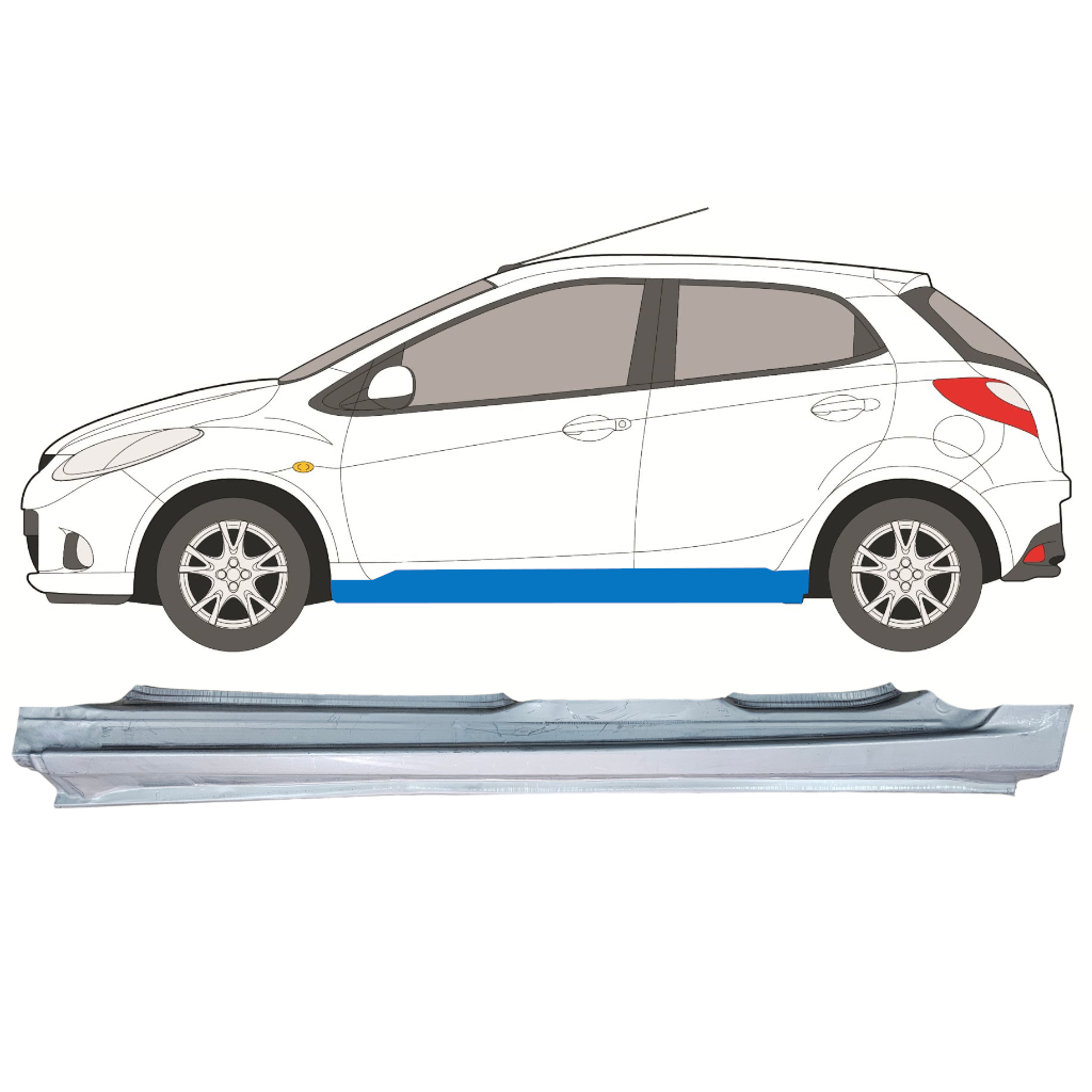 Réparation bas de caisse pour Mazda 2 2007-2014 / Gauche 12439