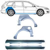 Réparation bas de caisse + passage de roue arrière pour Mazda 6 GG GY 2002-2007 / Gauche+Droit / COMBI / Ensemble 10538