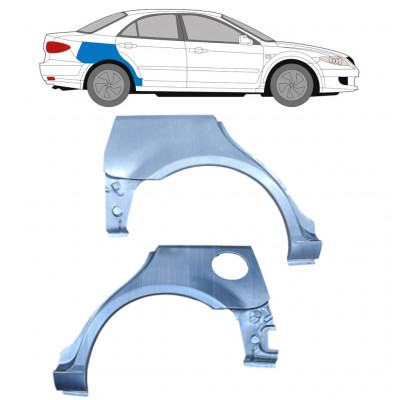 Panneau de réparation arc d'aile arrière pour Mazda 6 2002-2008 / Gauche+Droit / HATCHBACK / Ensemble 9165