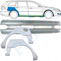Réparation bas de caisse + passage de roue arrière pour Mazda 6 GG GY 2002-2007 / Gauche+Droit / COMBI / Ensemble 10538