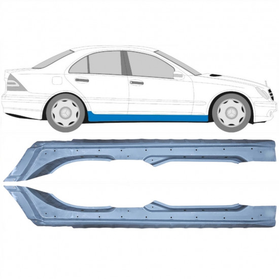 Panneau de réparation du seuil pour Mercedes C-class 2000-2007 / Gauche+Droit / Ensemble 10419