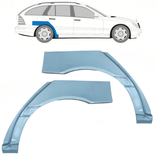 Panneau de réparation arc d'aile arrière pour Mercedes C-class 2000-2007 / Gauche+Droit / COMBI / Ensemble 9100