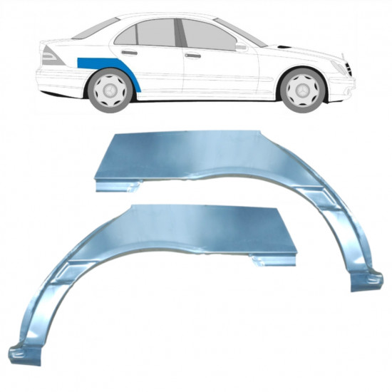 Panneau de réparation arc d'aile arrière pour Mercedes C-class 2000-2007 / Gauche+Droit / Ensemble 9176