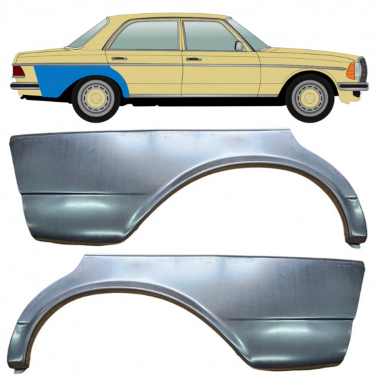 Panneau de réparation arc d'aile arrière pour Mercedes W123 1975-1985 / Gauche+Droit / Ensemble 9300