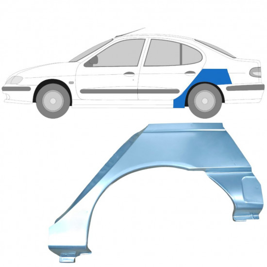 Panneau de réparation arc d'aile arrière pour Renault Megane Classic 1995-2003 / Gauche 6963