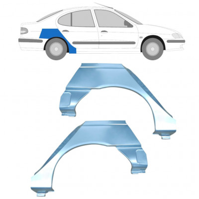 Panneau de réparation arc d'aile arrière pour Renault Megane Classic 1995-2003 / Gauche+Droit / Ensemble 10602